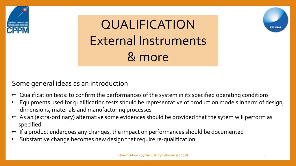 qualification external instruments more
