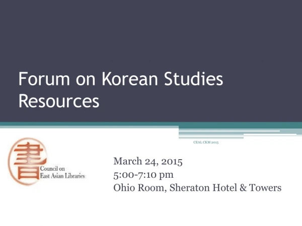 Forum on Korean Studies Resources