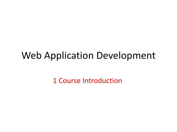 Web Application Development