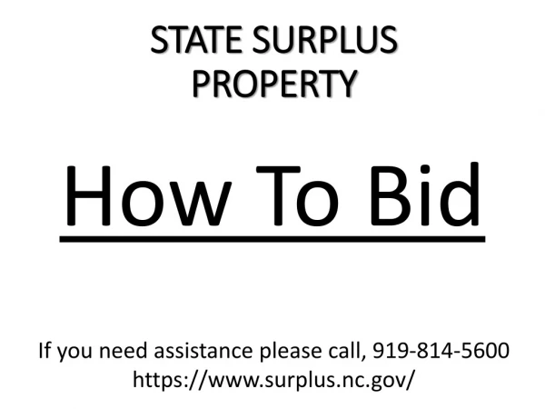 STATE SURPLUS PROPERTY