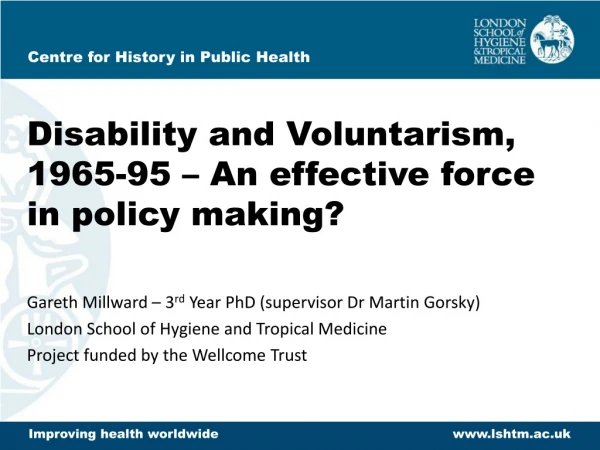 Disability and Voluntarism, 1965-95 – An effective force in policy making?