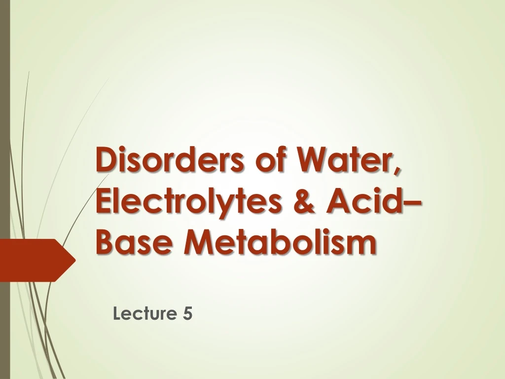 disorders of water electrolytes acid base metabolism