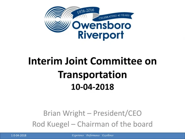 Interim Joint Committee on Transportation 10-04-2018