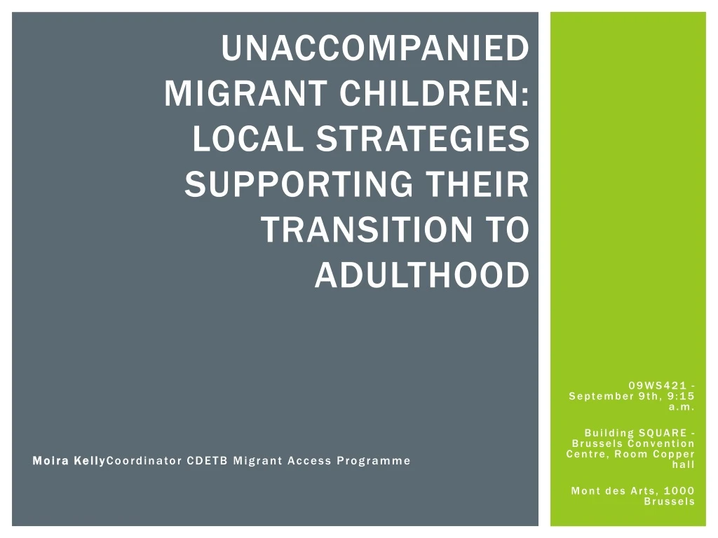 unaccompanied migrant children local strategies supporting their transition to adulthood