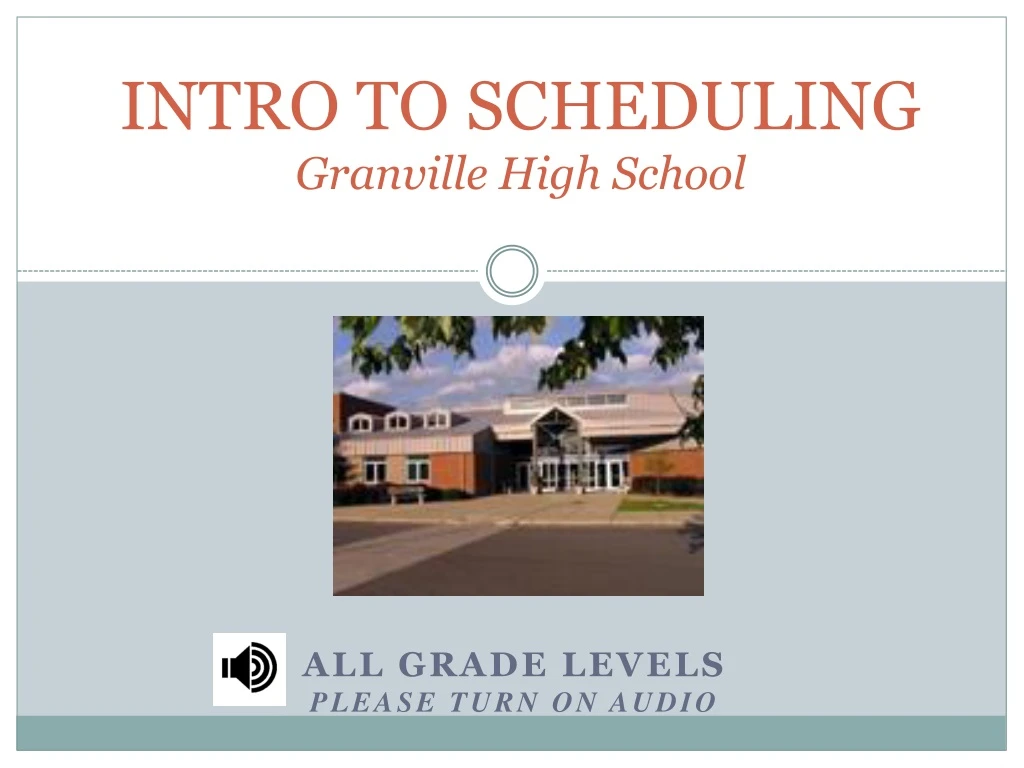intro to scheduling granville high school