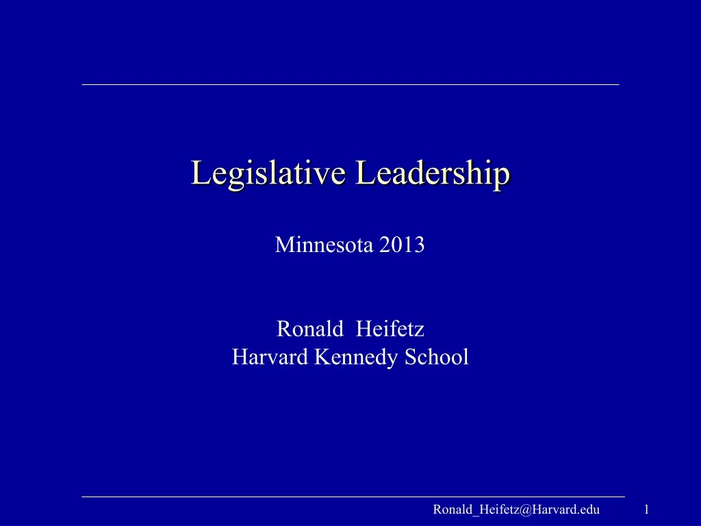 legislative leadership minnesota 2013 ronald