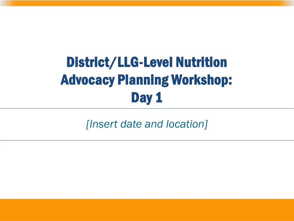 district llg level nutrition advocacy planning