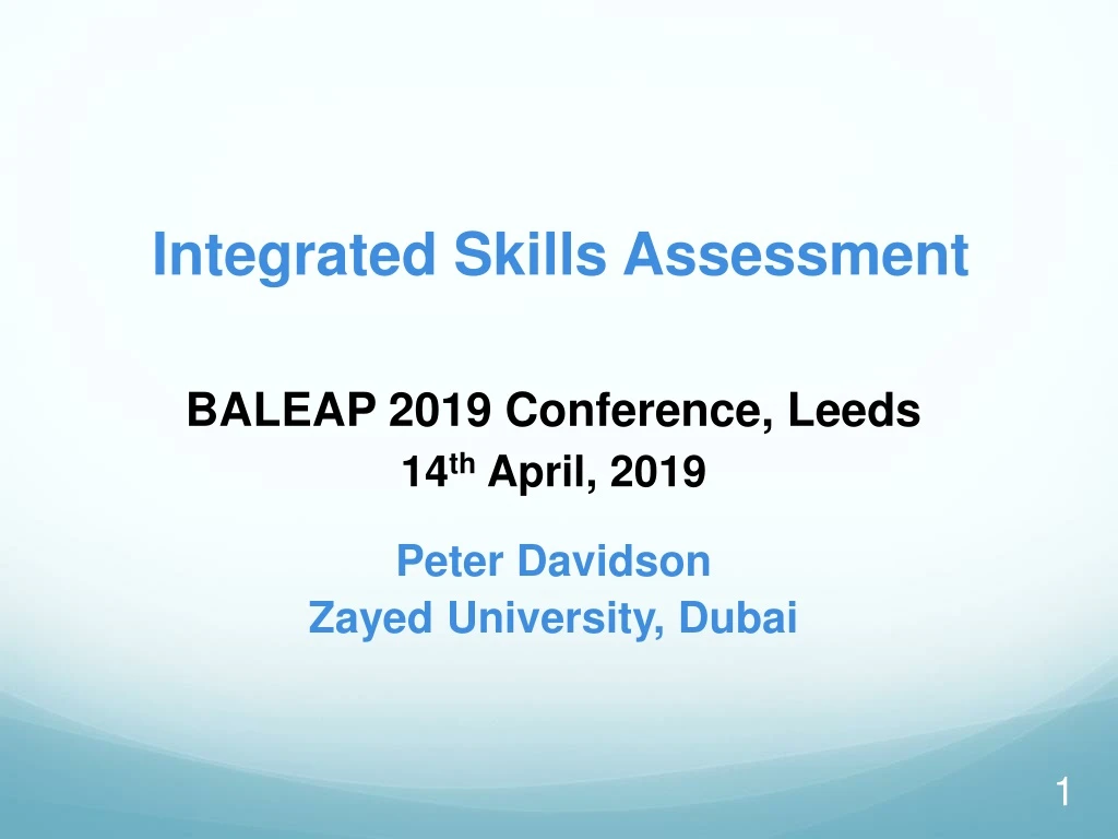 integrated skills assessment