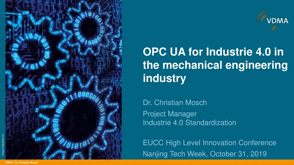 opc ua for industrie 4 0 in the mechanical engineering industry