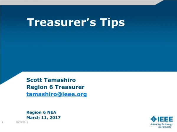 Treasurer’s Tips
