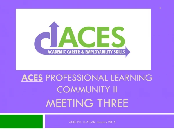 ACES Professional Learning Community II Meeting Three