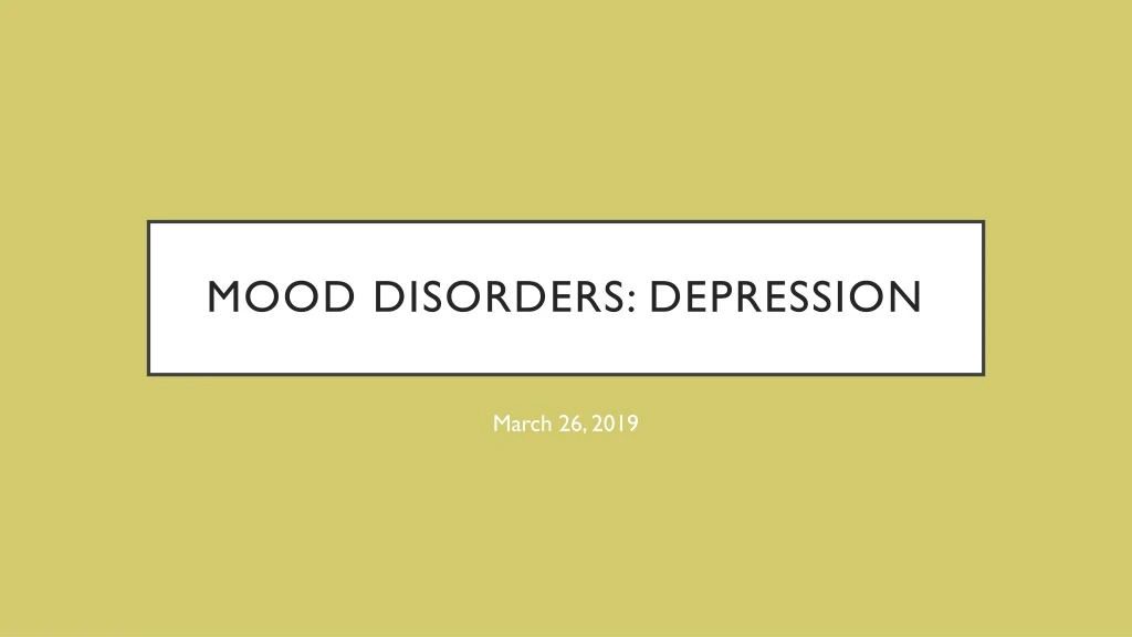 mood disorders depression