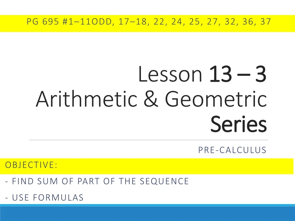 lesson 13 3 arithmetic geometric series