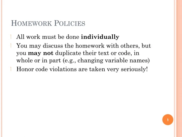 Homework Policies