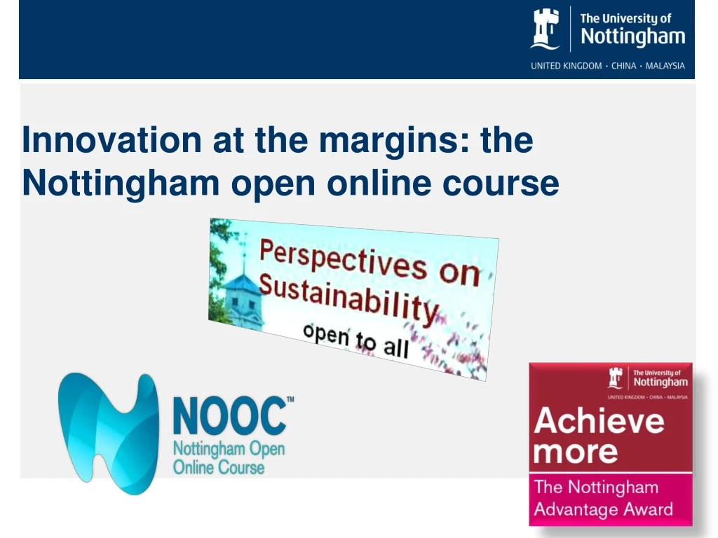 innovation at the margins the nottingham open online course