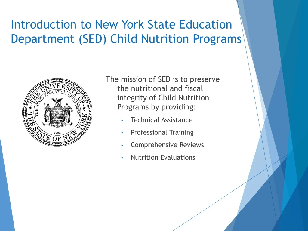 introduction to new york state education department sed child nutrition programs