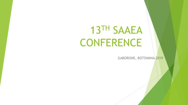 13 TH SAAEA CONFERENCE