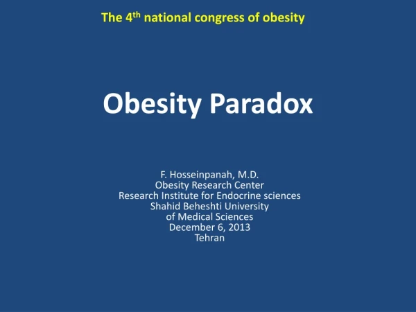 Obesity Paradox