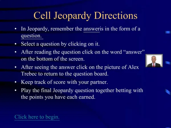 Cell Jeopardy Directions