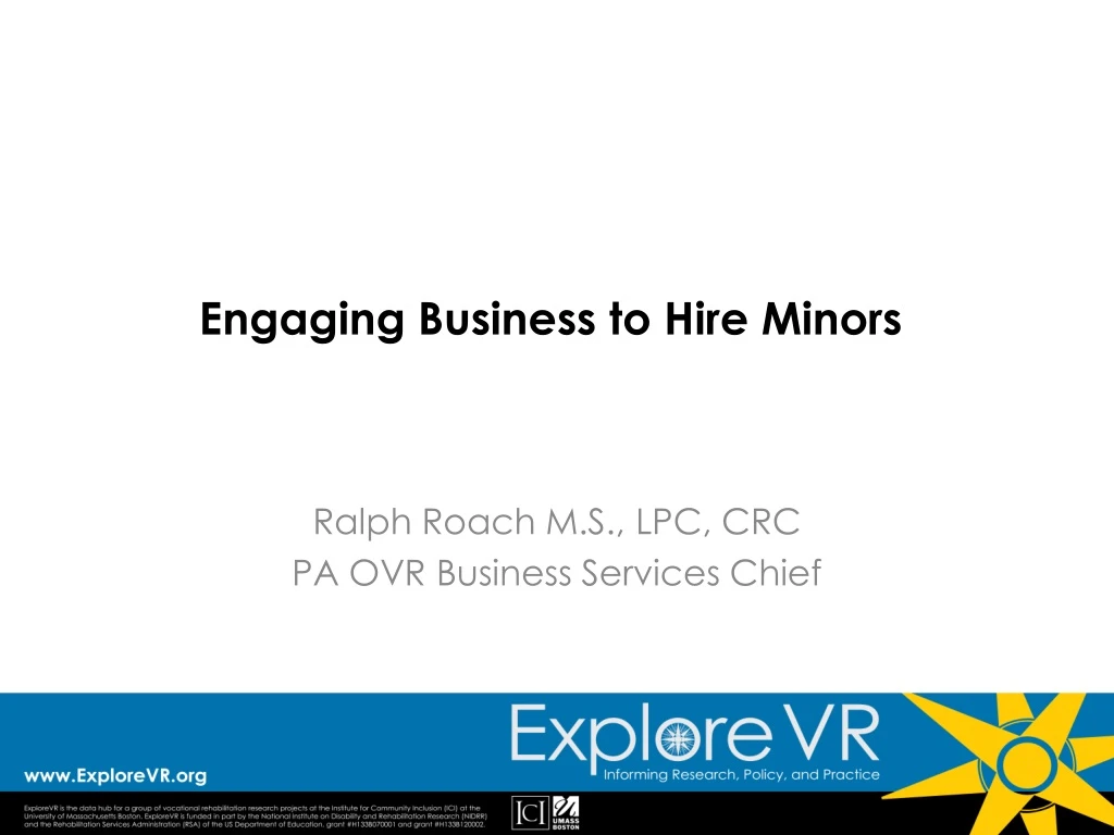 engaging business to h ire m inor s