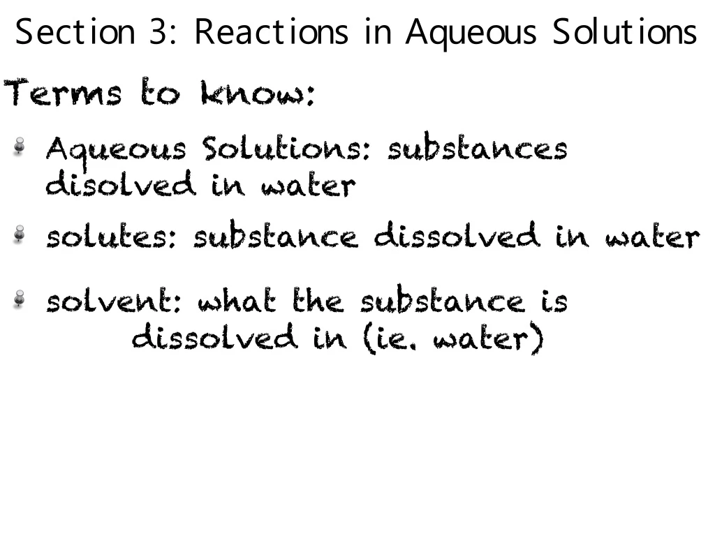 section 3 reactions in aqueous solutions