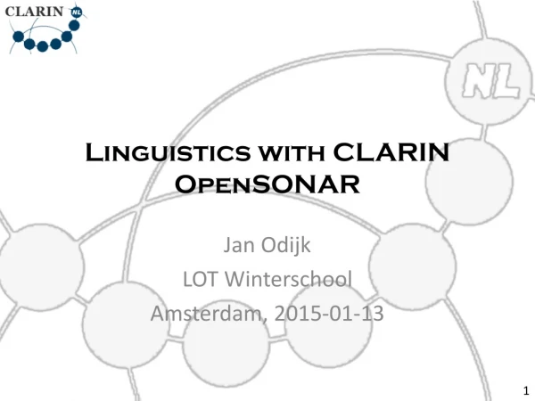 Linguistics with CLARIN OpenSONAR