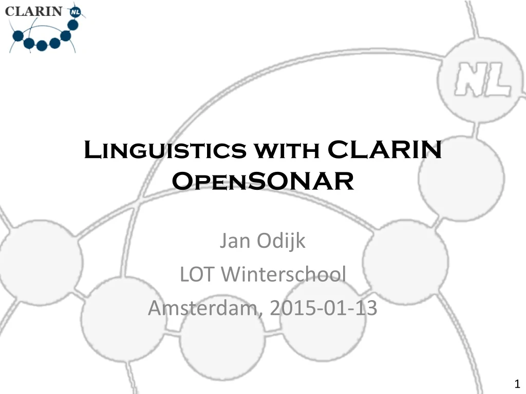 linguistics with clarin opensonar