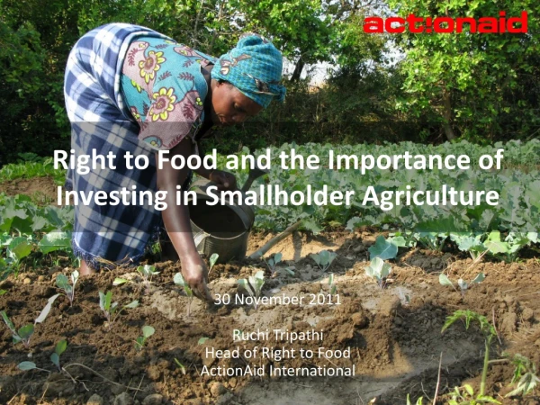30 November 2011 Ruchi Tripathi Head of Right to Food ActionAid International