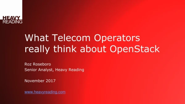 What Telecom Operators really think about OpenStack