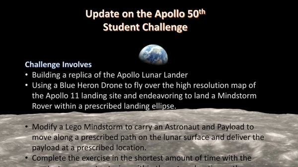 Challenge Involves Building a replica of the Apollo Lunar Lander