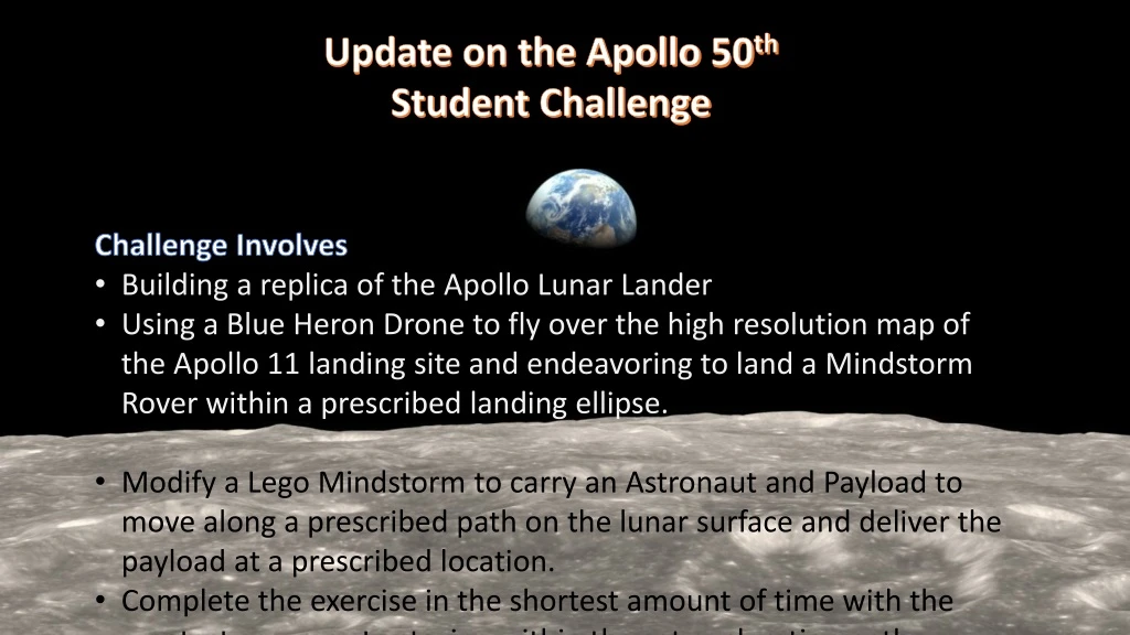 update on the apollo 50 th student challenge