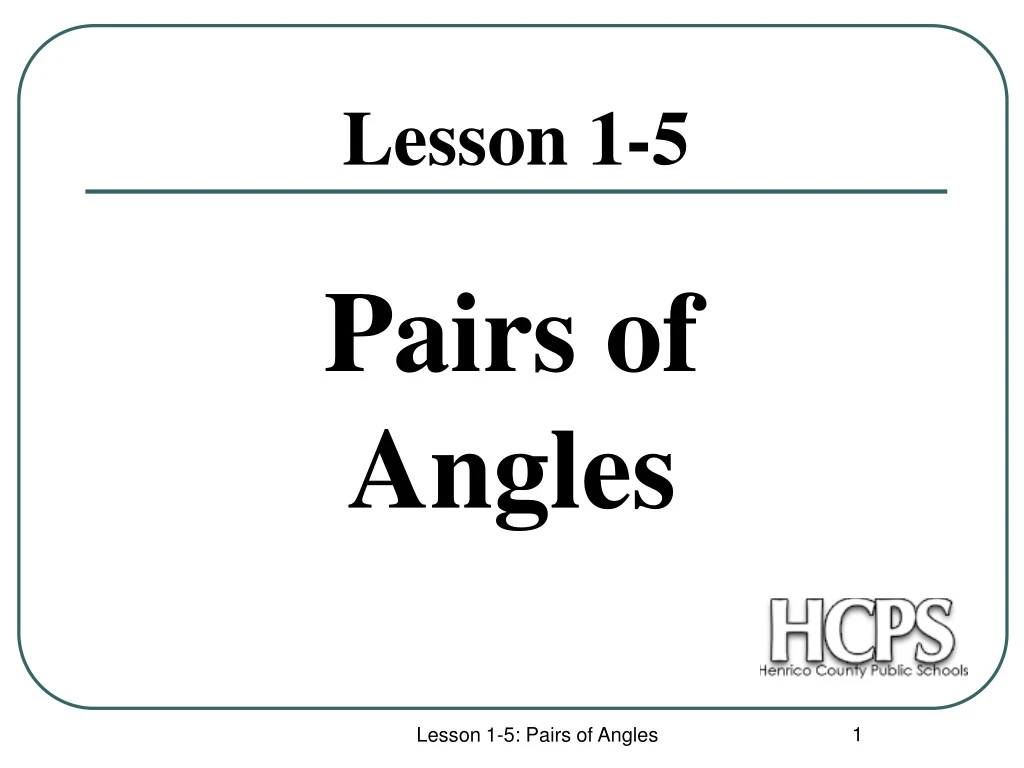 pairs of angles