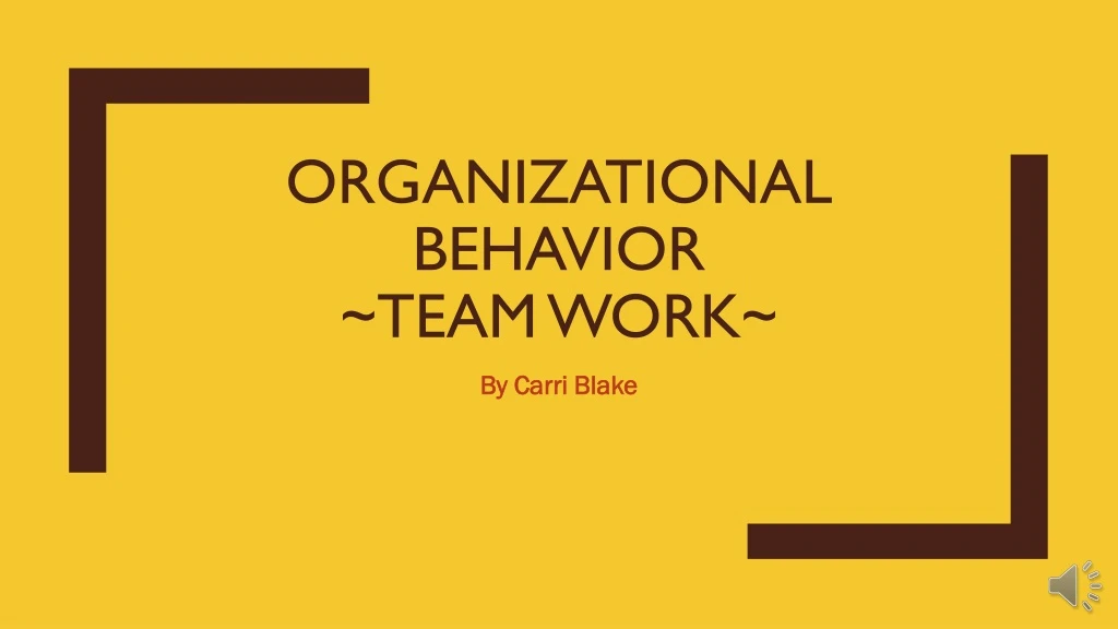 organizational behavior team work