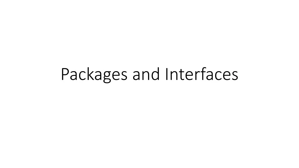 packages and interfaces