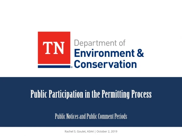 Public Participation in the Permitting Process