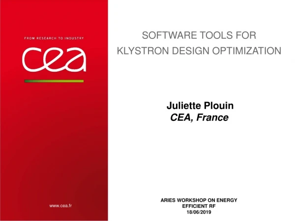 Software tools for klystron design optimization