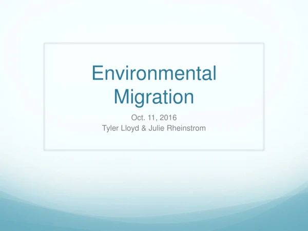 Environmental Migration