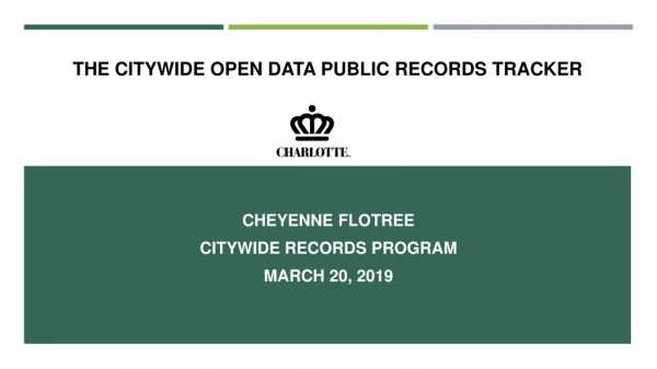 The Citywide open data public records tracker