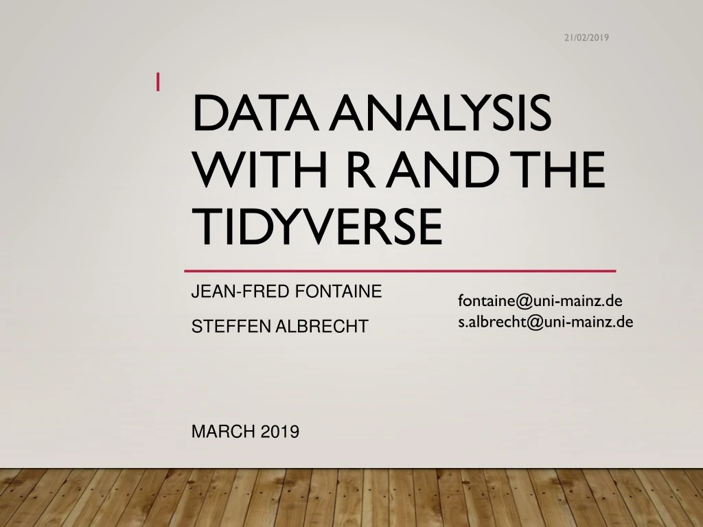 data analysis with r and the tidyverse