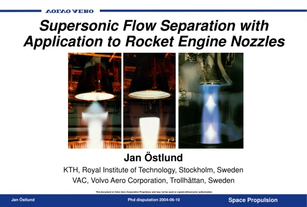 Supersonic Flow Separation with Application to Rocket Engine Nozzles