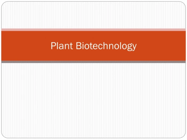 Plant Biotechnology