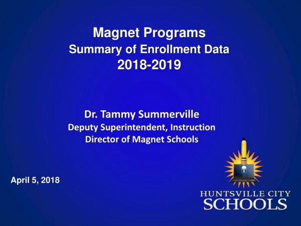 Magnet Programs Summary of Enrollment Data 2018-2019