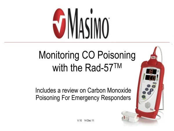 Monitoring CO Poisoning with the Rad-57 TM