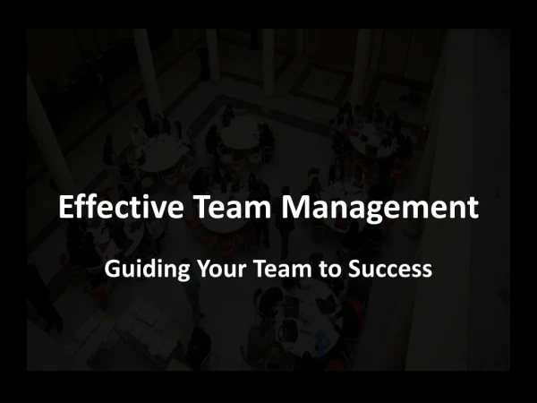 Effective Team Management