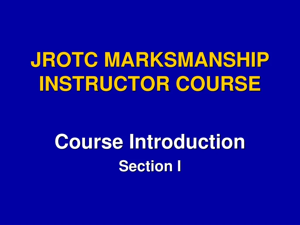 jrotc marksmanship instructor course