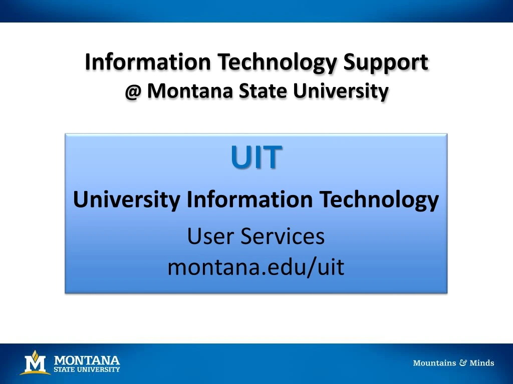 information technology support @ montana state university