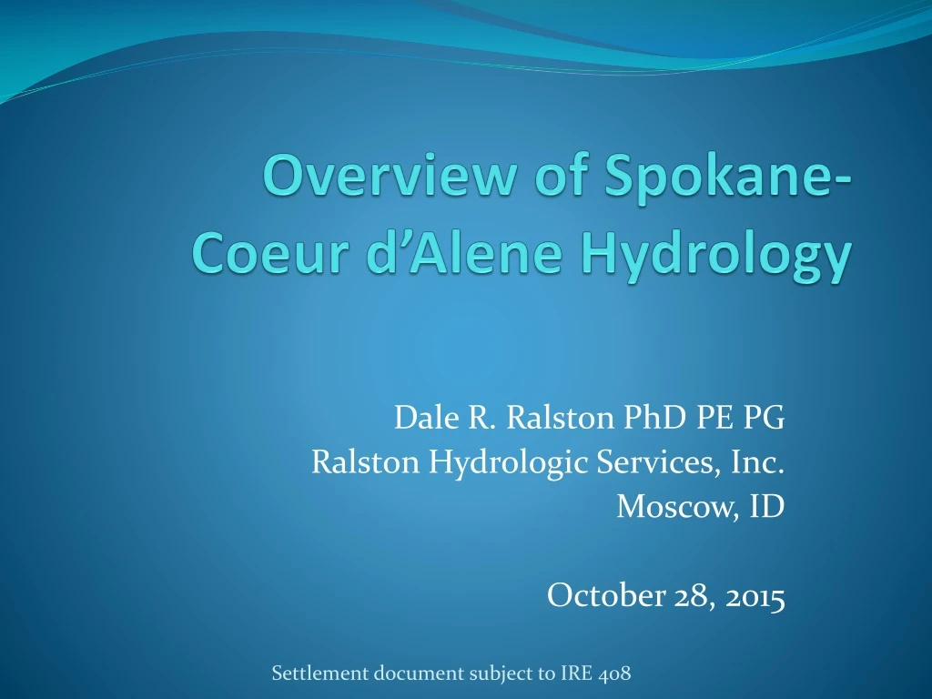overview of spokane coeur d alene hydrology