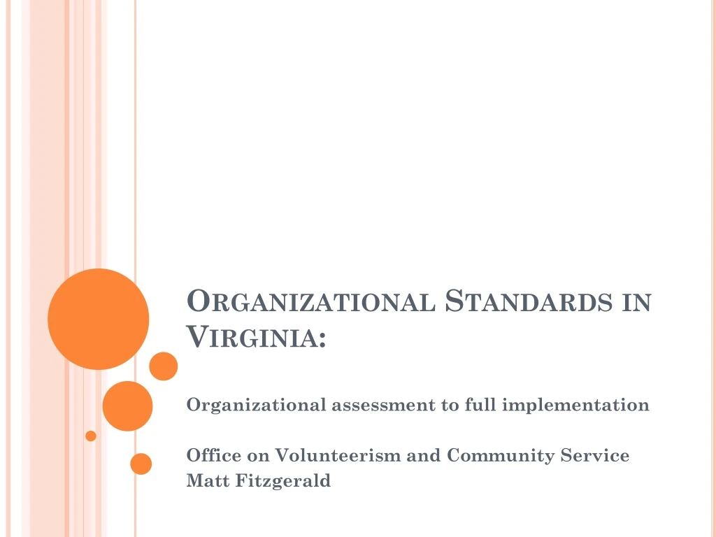 organizational standards in virginia