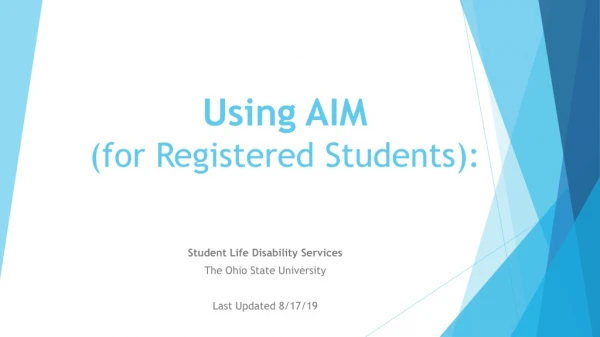 Using AIM ( for Registered Students ):