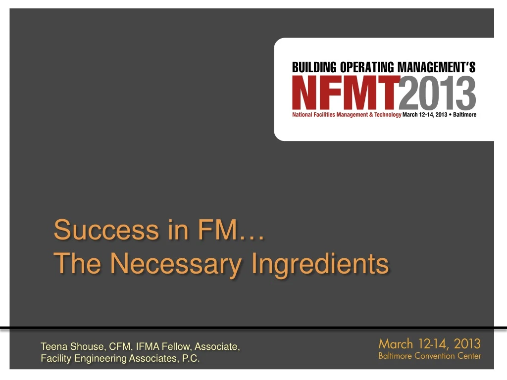 success in fm the necessary ingredients